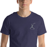 Short-Sleeve Unisex T-Shirt: logo embroidery black ### T-shirt unisexe à manches courtes: logo brodé noir